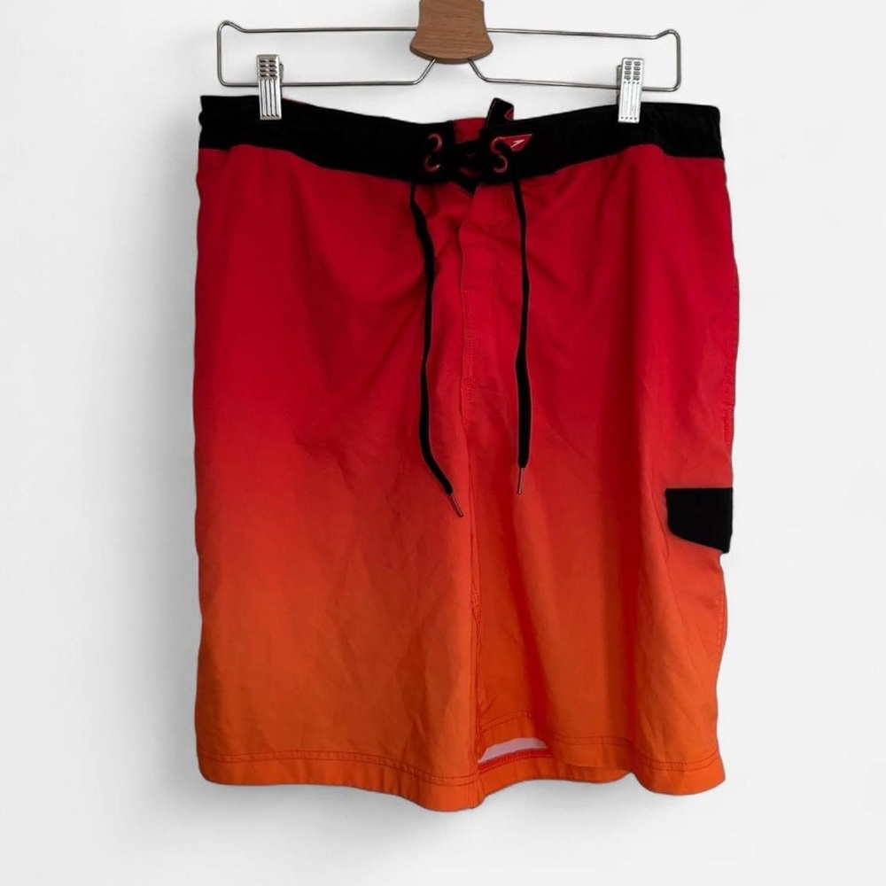 Speedo Red-Orange Gradient Swim Shorts